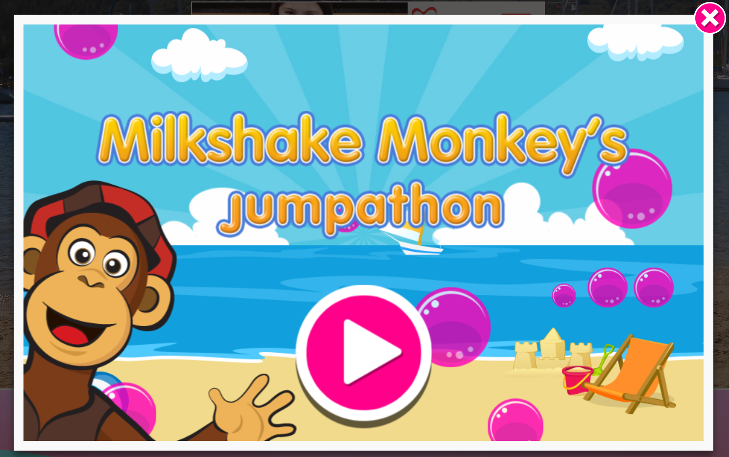 Milkshake Monkey also has his very own game : Jumpathon.
